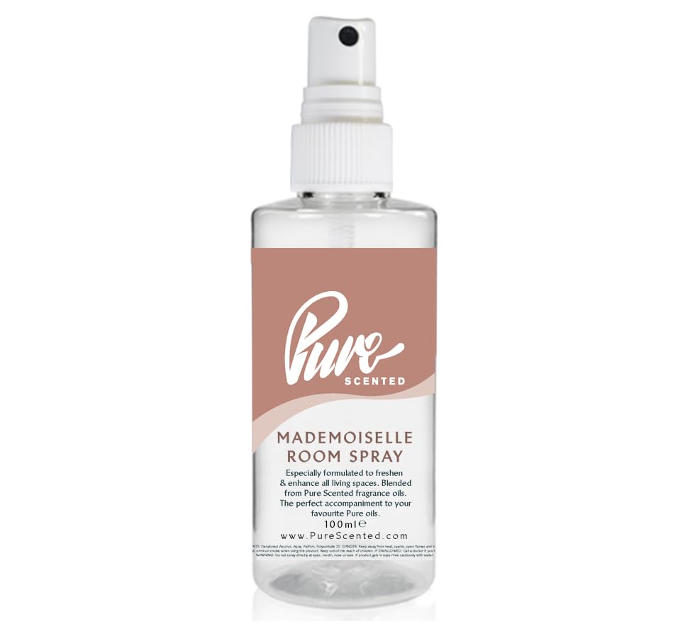 "Pure Scented 100ml Room & Fabric Sprays Suitable For Home, Car, Caravan, Work, Gym Bags, Odour Eliminators (1 x 100ml, Madem)"