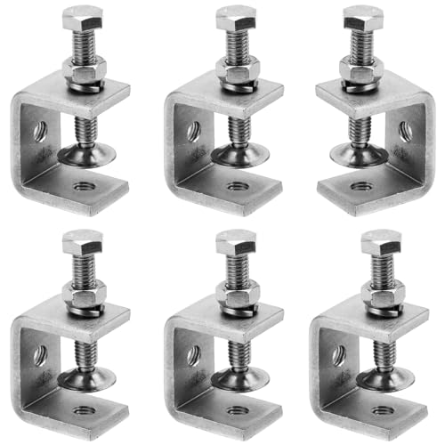 CHUENHEI 6 abrazaderas C de 30 mm, abrazadera de mesa pequeñas C de acero inoxidable, rango de ajuste 0-25 mm, mini abrazadera de tornillo C, abrazadera de soldadura para soldadura, bricolaje,