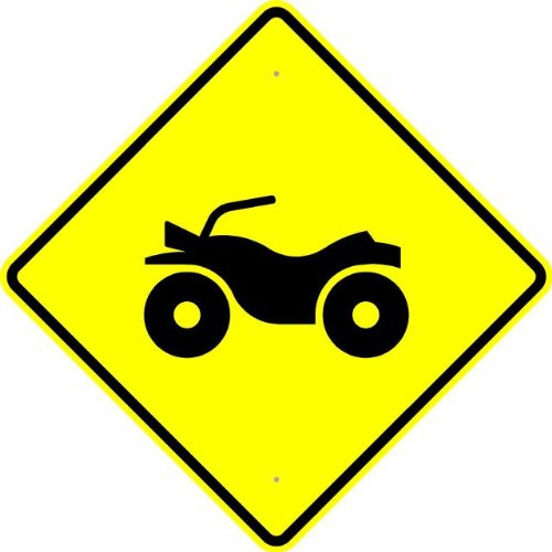 Tapco W1150WI Diamond Grade Cubed Warning Sign, Legend "ATV (Symbol