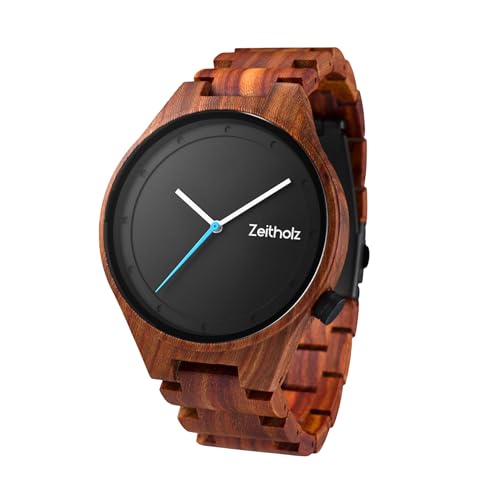 Zeitholz Reloj de Madera para Hombre Modelo Stolpen 42mm, Fabricado en Madera de...