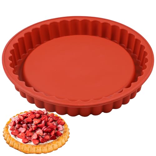 webake Obstkuchenform 28 cm Tortenbodenform Silikon 1 Stück Tortenboden Backform Obsttortenform Kuchenform für Obstkuchen, Tortenboden, Kuchenböden