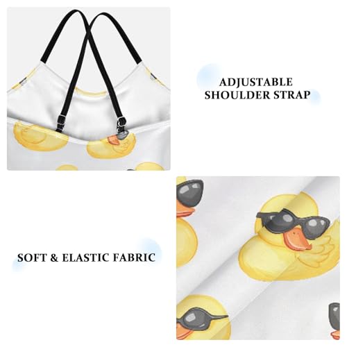 senya Girls Swimsuits One-Piece Swimwear Tie Bathing Suit Beach Summer Round Neck 7-8T Duck Sunglasses Pattern3