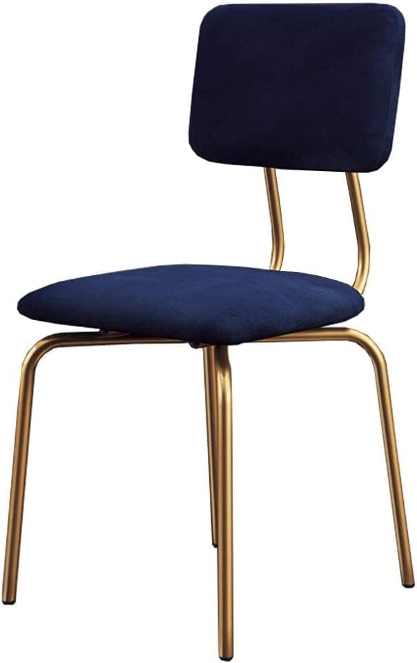 Velvet Luxury Barstools Metal Frame Living Room Chairs, Guest Dining Side Chairs, and Modern Furniture Club Accent Stackable for Coffee Table and Kitchen Soft Seating Legs Gold (Blue)-image-1