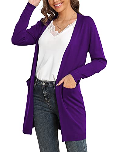 Image of VIISHOW Women's Classic Cardigans Long Sleeve Open Front Casual Knit Cardigan Sweaters Coat Soft Outwear