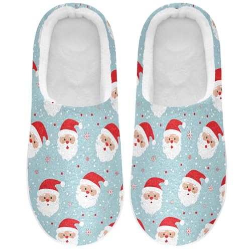 Fuzzy Memory Foam Slippers for Women/Men Polka Dot Santa Claus Pattern Fluffy Winter House Shoes Indoor and Outdoor2