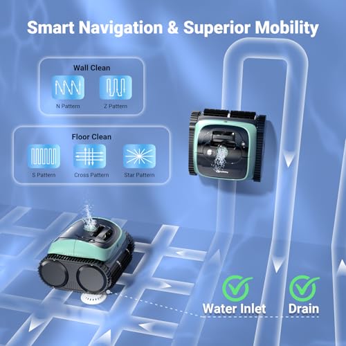 Image of 【2026 Upgrade】 C1 Cordless Robotic Pool Vacuum, Wall & Waterline & Platform Clean for Inground & Above-Ground up to 1,630 Sq.ft, 170 Min Runtime, APP Control & Smart Route