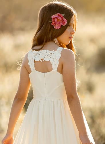 MCieloLuna Boho Flower Girl Dress for Wedding 2025 Floor Length Elegant Lace Applique First Communion Dresses3