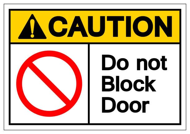 CAUTION DO NOT BLOCK DOOR SIGN | Waterproof Sticker (B0CMHJNFY3) Amazon Price History, Amazon Price Tracker