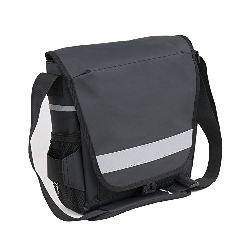 Topcombine Safety Messenger Bag with 3 Side Reflectors Unisex Waterproof PVC Tarpaulin Sports Bag Tablet Gym School Bike Bag