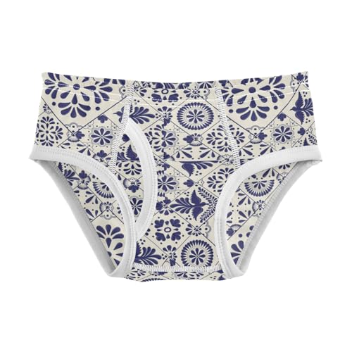 Boys' Exclusive Briefs Toddler Underwear 95% Combed Cotton Boxerbriefs 2T Blue and White Tile Pattern 15