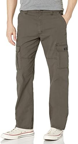 Wrangler Authentics Relaxed Fit Stretch Cargo Pant, Olive Drab, 34W x 30L