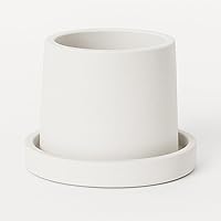 Ashy White Small Circle Concrete Planter - Handcrafted Succulent Pot, Candle Vessel or Organizer, No Drainage Hole