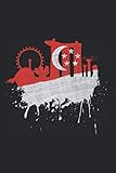 Singapur Skyline Notizbuch: Singapur Skyline Flagge Kunst Asien Fan Liebe Singapur Fahne (Liniert, 15 x 23 cm, 120 Linierte Seiten, 6