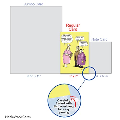 Nobleworks - 1 Hilarious All Occasions Blank Greeting Card With 5 X 7 Inch Envelope - Funny Just Because Cartoon Old Age Joke, Senior Humor For Men And Women (1 Card) - Want Underwear 4760K #TOP3