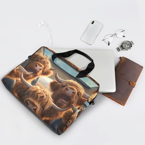 Maletín para portátil con estampado Highland Cow 13-15.6" miniatura 7