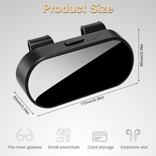 Image of STHIRA Car Sun Visor Sunglasses Holder Stainless Steel Case for Car Visor