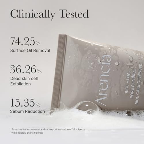 Image of ARENCIA Rice + LHA Pore Control Rice Cake Cleanser with Salicylic Acid - Deep Cleansing, Gentel Exfoliation, All skin types, 5.29 oz