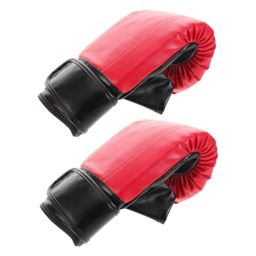 DINHEAROM 1 Par De Boxeo Kickboxing Saco De Arena Revestimientos Máquina De Boxeo De Kickboxing Dedo Espato Guante Las Manos Mitones Equipo De Rojo PU