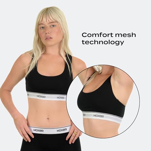 Image of Woxer Boss Bralette for Women - Wireless, Seamless Racerback - Modal Sports Bra, Lounge, Sleep Bralette, Wireless Bra