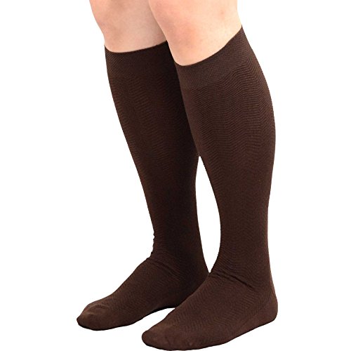 TeeHee Men’s Cotton or Bamboo Crew and Over-the-Calf Dress Socks Comfort Father’s Day Gift for Him 10-13 Multipair4