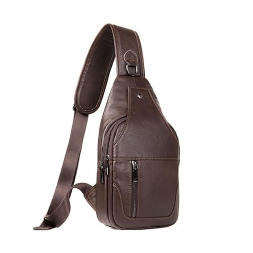 �A�V�����e�B�W�� Men's Genuine Leather Chest Bag Versatile Crossbody Sports Backpack(Style 1)