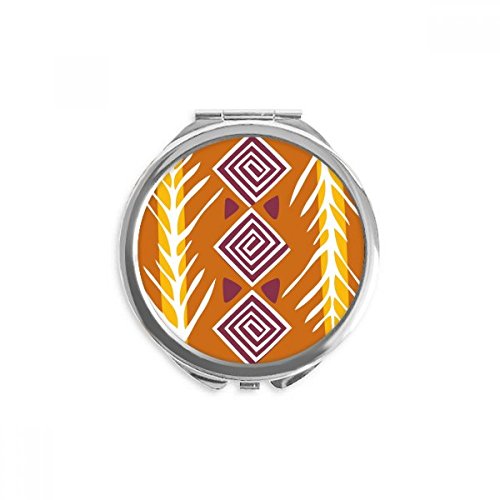 Miroir de poche rond lignes mexicaines totems 6,5 cm pour retouches de maquillage quotidiennes