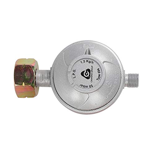 Bade Druckminderer, 50 mbar, 1,5 m Schlauch, Schraubverbinder mit 1/4 Zoll Linkgsgewinde, Typ G607