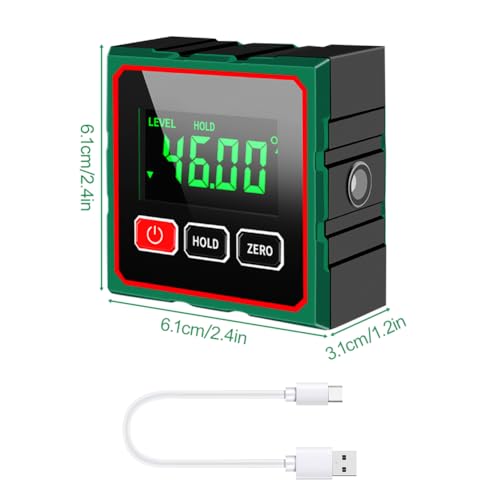 SOARFLY Digitaler Winkelmesser Neigungsmesser mit LCD Display, IP54 Wasserdicht, 0,1° Genauigkeit, 4 seitiger Magnet, Digitale Wasserwaage Winkelmesser Digital für Holzarbeiten, Bau Heimwerker