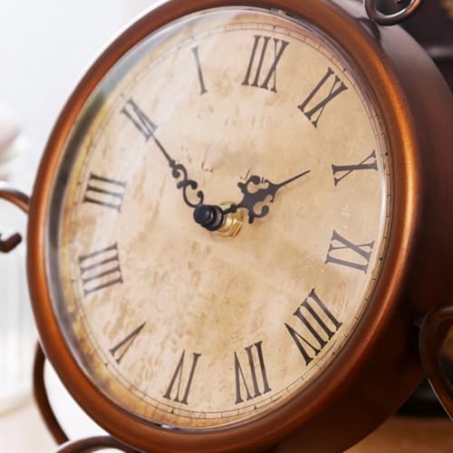 Reloj de mesa vintage Toddmomy de hierro con función silenciosa 5