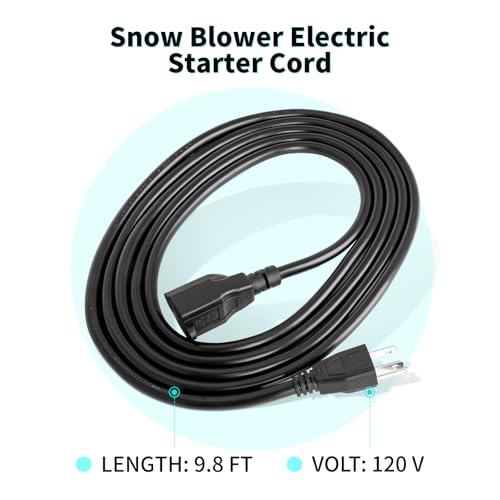 Snow Blower Electric Starter Cord 02483100 - Compatible with A riens Snowblower SS322 SS522 SS522C, MTD 629-0071 929-0071 929-0071B 6219MA, Te cumseh 32450B, Replace A riens Electric Start Cord Part