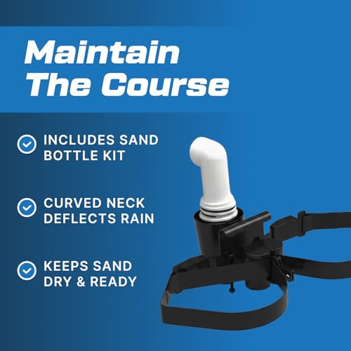 Image of Evolution Golf Bag Holder Attachment with Sand Bottle Kit - Fits Golf Carts 4 & 6 Passenger Model - Durable Golf Cart Bag Carrier with Easy Installation, Secure Fit & Weather Resistant Design | Black