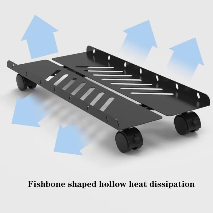 CPU Holder Stand Rolling CPU Stand Holder, Adjustable Mobile PC Tower Stand, Black Steel Expandable PC Host Case Stand with Caster Wheels, Fits Most Gaming PC Case Computer Tower Stand