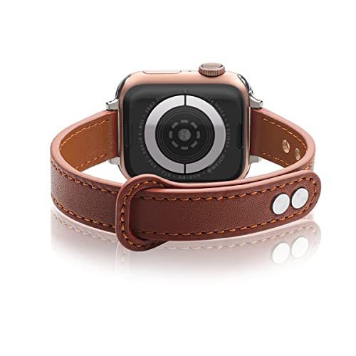 segoo Leather Band Compatible with Apple Watch Band 45mm 44mm 42mm - Image 2
