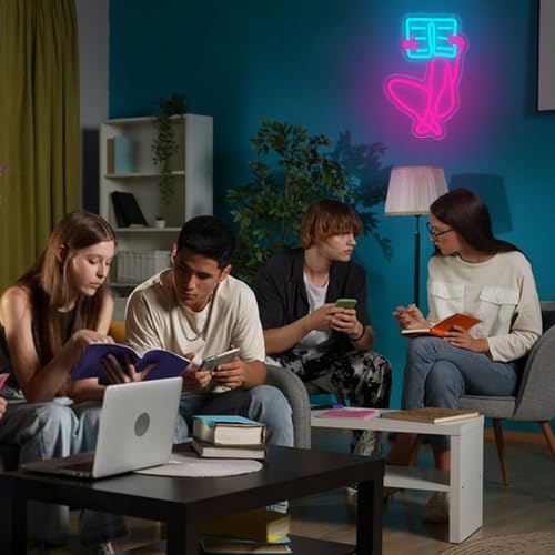 Image of Read Books Neon Sign for Wall Decor Reading Neon Light for Study Room Cave | Dimmable Led Neon,Teen Birthday Reading Gifts,5V USB Powered,Bookstore Bedroom Decor, Classroom Library Wall Art,16.9*9.8in