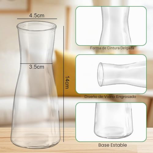 Mini jarrones de cristal y botellas de cristal para decoración de mesa 3