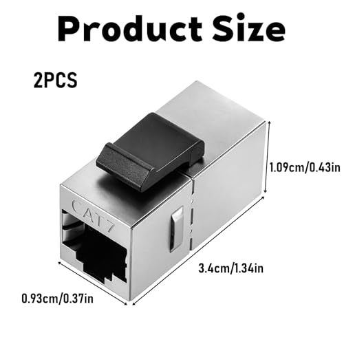 2 Pack Acoplador Keystone CAT7 RJ45 Plata miniatura 2