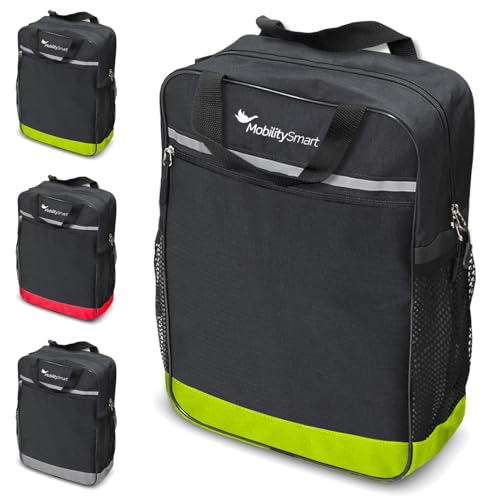 Mobility Smart Mobility Bag – Waterproof Wheelchair & Mobility Scooter Backpack – Universal Fit Storage Bag with Reflective Strip – Durable, Lightweight Accessory for Daily Essentials (Green)