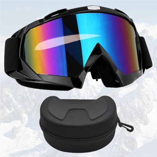 COMODI DA INDOSSARE: gli occhiali da moto sono dotati di schiuma ispessita e di un telaio flessibile. Il design curvo si adatta comodamente alla fronte, al naso e alle guance. Le maschere da sci hanno dei ritagli nella montatura in modo che possano essere utilizzate con occhiali per miopia