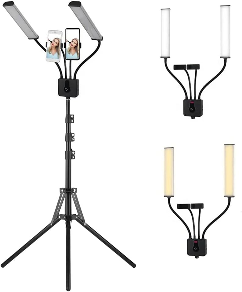 Flexible arm LED Video lamp Photography Fill 3200K-5600K dimmable with 1.6m Holder for Live Streaming