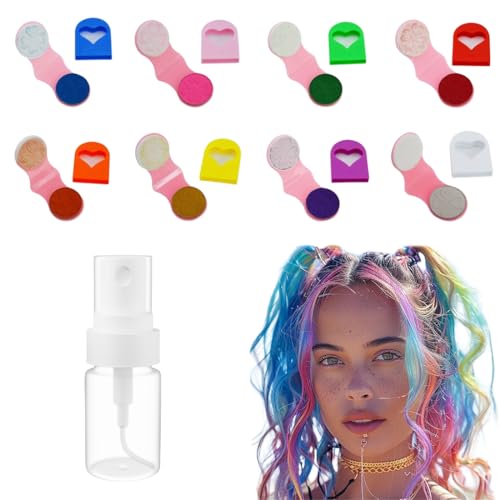 KEWUF 8 Colores Tiza Para el Pelo de Tizas de Color Lavables,Tinte Temporal Es Adecuado para Hombres y Mujeres,Tiza Temporal Para TeñIr El Cabello,Tizas para el Pelo Niña Regalo de Cumpleaños