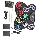 JOINPAYA ポータブルアップ電子ドラム 初心者向け 硅胶打击楽器 コンパクト設計 持ち運び簡単 自宅練習用 誕生日プレゼントに