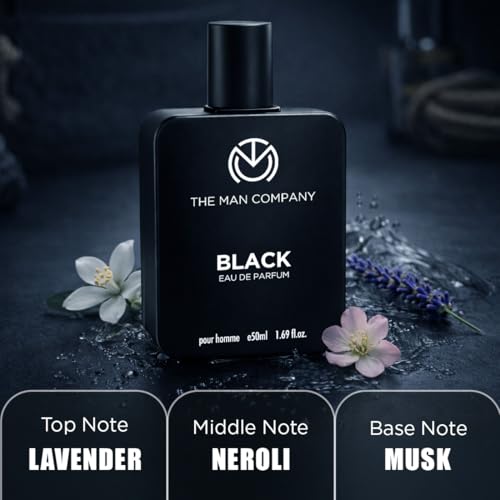 Image of The Man Company Black Eau De Parfum For Men | Fresh Woody Fragrance | Long-Lasting Scent | Evening & After-Hours Wear | 50ml