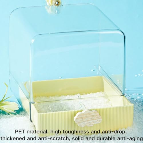 Image of Bird Bath for Cage, Cleaning Pet Supplies Cockatiel Bird Clear Spacious Bathtub with Bottom Drawer for Parrots Parakeets, Conures, Quakers, Portable Shower for Most Birdcage (Green)