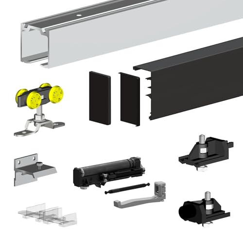 Pack premium SLID'UP 160 pour porte coulissante jusqu'à 1000 mm - rail 1,94 m - 60 kg - noir
