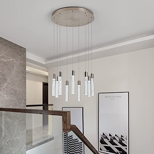 Image of Pendant Lighting for Kitchen, 9-Light High Ceiling Large Chandelier