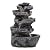 5-Tiered Outdoor Cascading Rock Water Fountain, 22 Inch Resin Garden Waterfall Feature with LED Lights Pump, Modern Decorative Stone Waterfall for Patio Yard Deck US