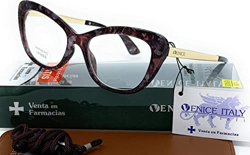 VENICE Hepburn Presbyopie Lesebrille Anti Blaulicht Computerbrille Anti Ermüdung der Augen Frau Klare Sicht Mode Komfortabel (demi 1.50x) Cover