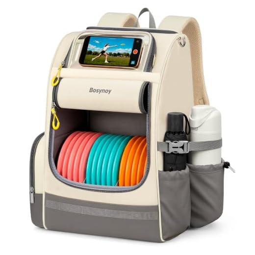 Bosynoy Disc Golf Bag with Clear Phone Holder, 20+ Discs Sports Backpack