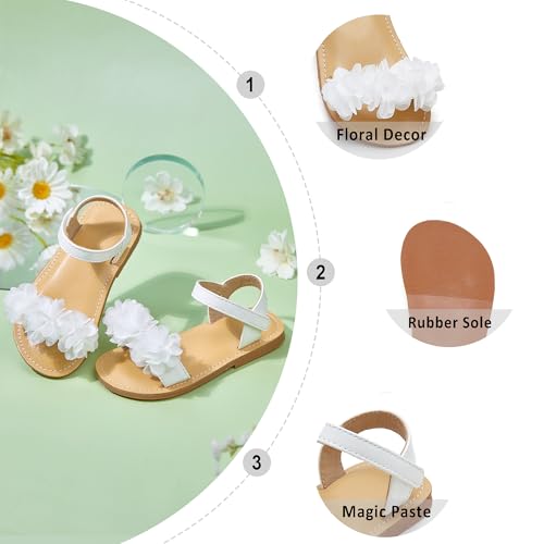 Image of Otter MOMO Girls Open Toe Princess Flat Sandals with Comfort Sole Summer Sandals
