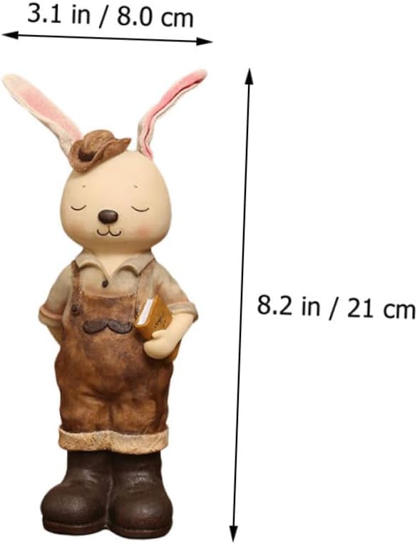 SUPVOX Adorable Resin Couples Bunny Ornaments Bunny Piggy Bank Boys and Girls Savings Jar